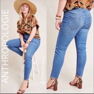 ANTHROPOLOGIE PILCRO HIGH RISE LEGGINGS JEAN SKINNY DENIM BLUE PLUS SIZE 26W NWT